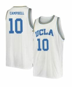 Men's #10 Tyger Campbell Jersey UCLA Bruins College Basketball Jerseys White retro