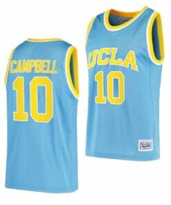 Men's #10 Tyger Campbell Jersey UCLA Bruins College Basketball Jerseys Blue Commenorative