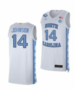 Men's #14 Puff Johnson Jersey North Carolina Tar Heels College Basketball Jerseys White