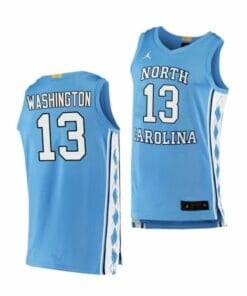 Men's #13 Jalen Washington Jersey North Carolina Tar Heels College Basketball Jerseys Blue