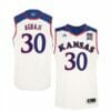 Ochai Agbaji Jersey #30 Kansas Jayhawks White College Basketball Jerseys