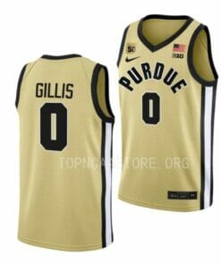Men's #0 Mason Gillis Jersey Purdue Boilermakers College Basketball Jerseys Gold