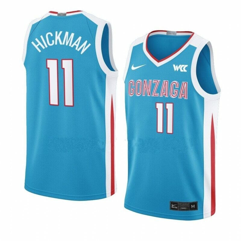 Men's #11 Nolan Hickman Jersey Gonzaga Bulldogs College Basketball Jerseys 10 Men's #11 Nolan Hickman Jersey Gonzaga Bulldogs College Basketball Jerseys Blue