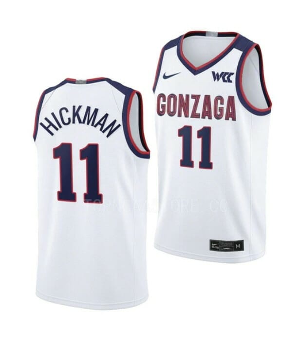 Men's #11 Nolan Hickman Jersey Gonzaga Bulldogs College Basketball Jerseys 2 Men's #11 Nolan Hickman Jersey Gonzaga Bulldogs College Basketball Jerseys White