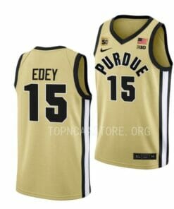 Men's #15 Zach Edey Jersey Purdue Boilermakers College Basketball Jerseys Gold