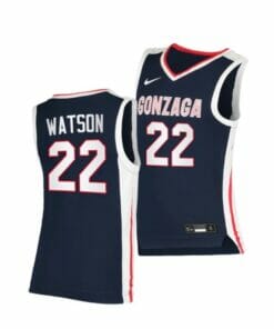 Men's #22 Anton Watson Jersey Gonzaga Bulldogs College Basketball Jerseys Navy