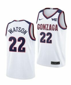 Men's #22 Anton Watson Jersey Gonzaga Bulldogs College Basketball Jerseys White
