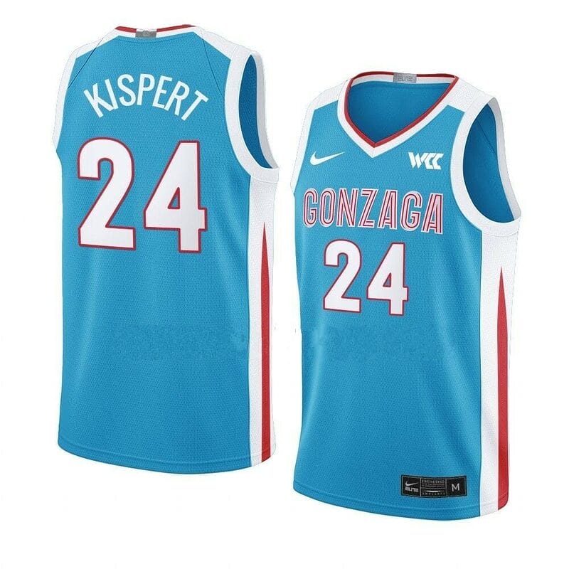 Men's #24 Corey Kispert Jersey Gonzaga Bulldogs College Basketball Jerseys Blue