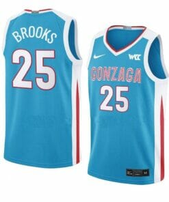 Men's #25 Colby Brooks Jersey Gonzaga Bulldogs College Basketball Jerseys Blue