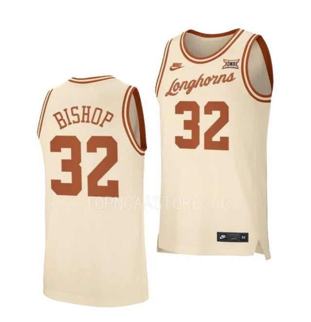 Men's #32 Christian Bishop Jersey Texas Longhorns College Basketball Jerseys 14 Men's #32 Christian Bishop Jersey Texas Longhorns College Basketball Jerseys Cream