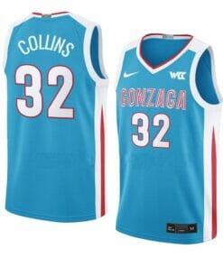 Men's #32 Zach Collins Jersey Gonzaga Bulldogs College Basketball Jerseys Blue