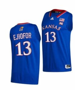 Mens 35 Zuby Ejiofor Jersey Kansas Jayhawks College Basketball Jerseys Blue 2022
