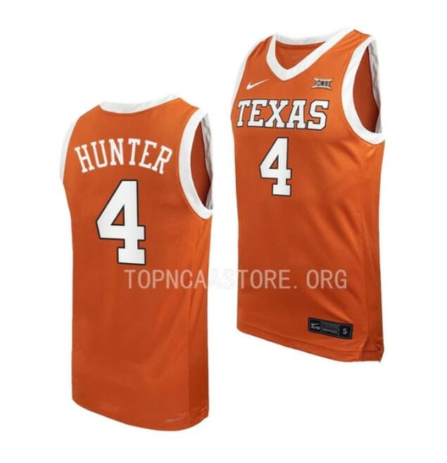 Men's #4 Tyrese Hunter Jersey Texas Longhorns College Basketball Jerseys 5 Men's #4 Tyrese Hunter Jersey Texas Longhorns College Basketball Jerseys Orange