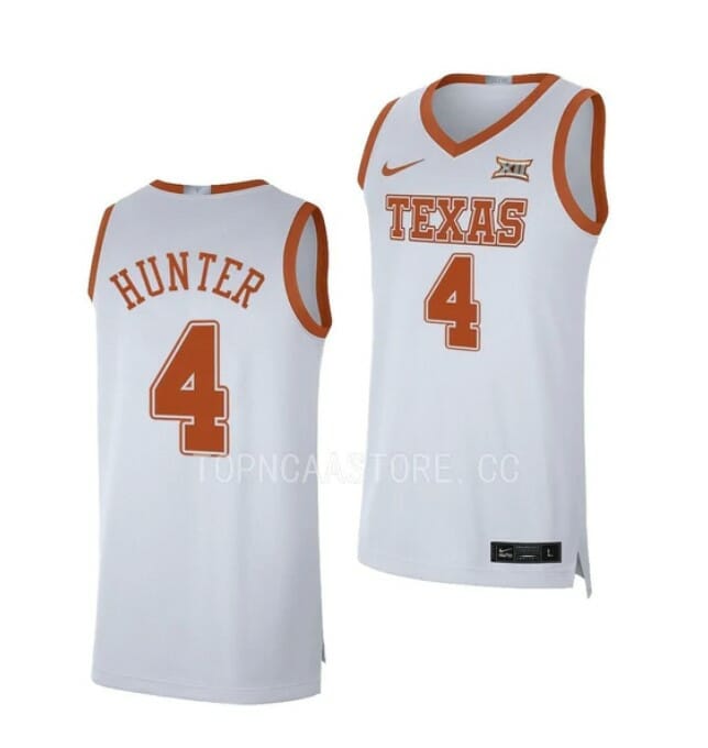 Men's #4 Tyrese Hunter Jersey Texas Longhorns College Basketball Jerseys 3 Men's #4 Tyrese Hunter Jersey Texas Longhorns College Basketball Jerseys White