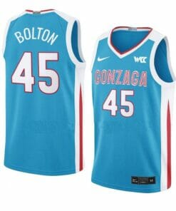 Men's #45 Rasir Bolton Jersey Gonzaga Bulldogs College Basketball Jerseys Blue