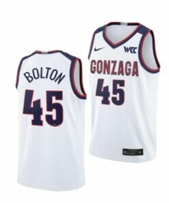 Men's #45 Rasir Bolton Jersey Gonzaga Bulldogs College Basketball Jerseys White