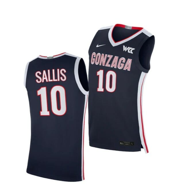 Men's #5 Hunter Sallis Jersey Gonzaga Bulldogs College Basketball Jerseys 3 Men's #5 Hunter Sallis Jersey Gonzaga Bulldogs College Basketball Jerseys Navy