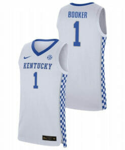 Kentucky Wildcats #1 White Devin Booker White Jersey College Basketball Jerseys