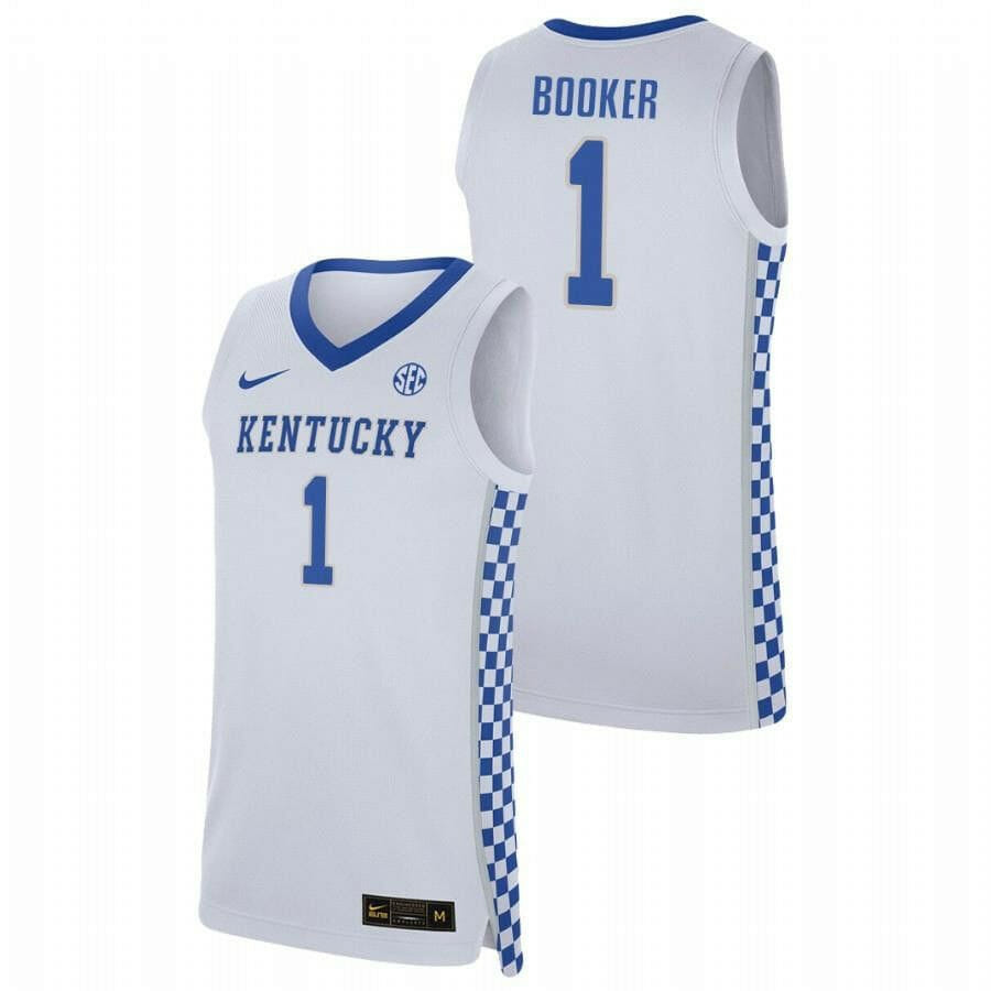 Kentucky Wildcats #1 White Devin Booker White Jersey College Basketball Jerseys 1 Kentucky Wildcats #1 White Devin Booker White Jersey College Basketball Jerseys