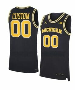 Michigan Wolverines Jersey Custom College Basketball Jerseys Name and Number Navy BIG Patch