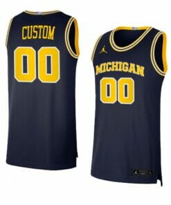 Michigan Wolverines Jersey Custom College Basketball Jerseys Name and Number Swingman Navy