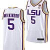 Mwani Wilkinson Jersey LSU Tigers College Basketball Limited White #5 4 Mwani Wilkinson Jersey LSU Tigers College Basketball Limited White #5