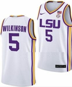 Mwani Wilkinson Jersey LSU Tigers College Basketball Limited White #5
