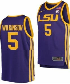 Mwani Wilkinson Jersey LSU Tigers College Basketball Purple #5