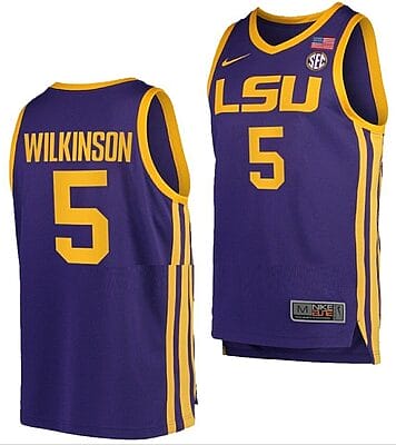 Mwani Wilkinson Jersey LSU Tigers College Basketball Purple #5