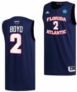 Nicholas Boyd Jersey FAU Owls College Basketball 2023 NCAA March Madness Navy #2