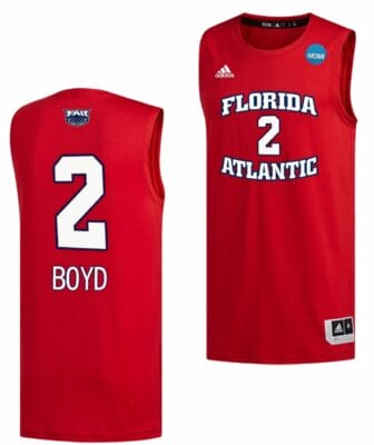 Nicholas Boyd Jersey FAU Owls College Basketball 2023 NCAA March Madness Red #2 6 Nicholas Boyd Jersey FAU Owls College Basketball 2023 NCAA March Madness Red #2