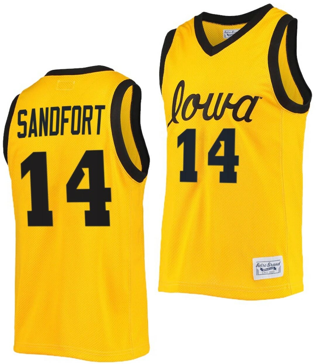 Pryce Sandfort Jersey Iowa Hawkeyes College Basketball Gold #14 10 Pryce Sandfort Jersey Iowa Hawkeyes College Basketball Gold #14