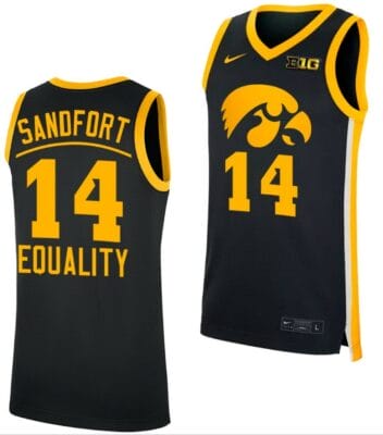 Pryce Sandfort Jersey Iowa Hawkeyes College Basketball Swingman Black