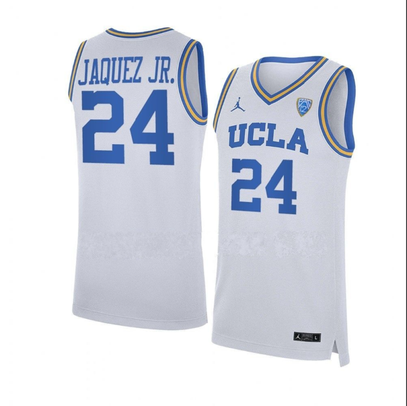 Men's #24 Jaime Jaquez Jr Jersey UCLA Bruins College Basketball Jerseys White
