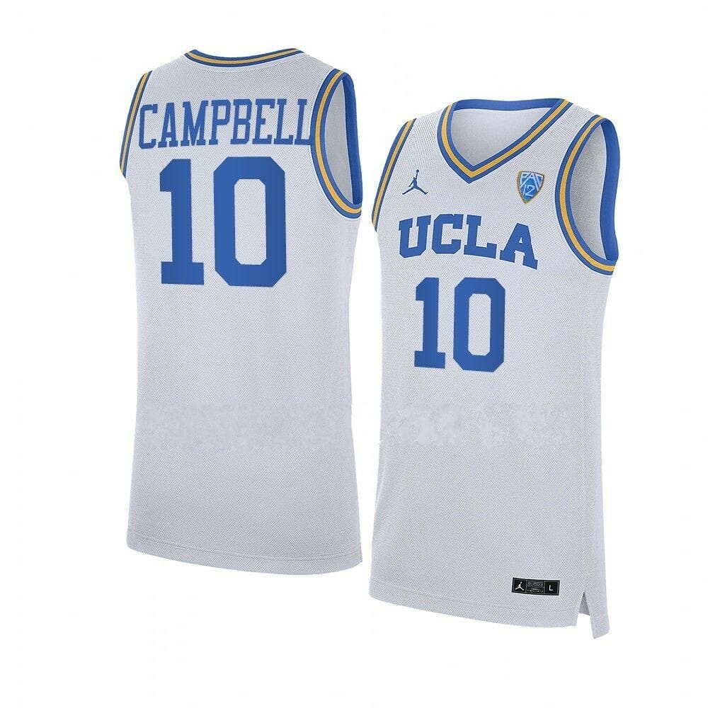 Tyger Campbell Jersey #10 UCLA Bruins NCAA College Basketball Jerseys White 1 Tyger Campbell Jersey #10 UCLA Bruins NCAA College Basketball Jerseys White