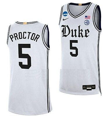 Tyrese Proctor Jersey Duke Blue Devil College Basketball 2023 NCAA March Madness White #5