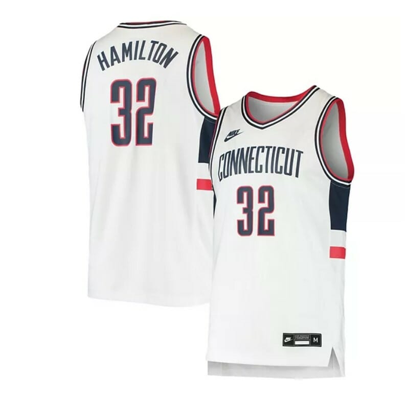 UConn Huskies #32 Richard Hamiltoon Jersey NCAA College Basketball Jerseys White 1 UConn Huskies #32 Richard Hamiltoon Jersey NCAA College Basketball Jerseys White