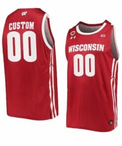 Wisconsin Badgers Jersey Custom College Basketball Jerseys Name and Number Away Red