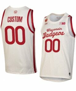 Wisconsin Badgers Jersey Custom College Basketball Jerseys Name and Number Throwback White