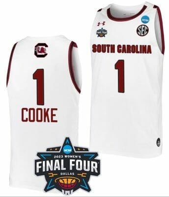 Zia Cooke Jersey South Carolina Gamecocks College Basketball 2023 NCAA Final Four Garnet White #1