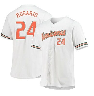 Alejandro Rosario Jersey Miami Hurricanes Baseball NCAA College White Alumni #24 6 Alejandro Rosario Jersey Miami Hurricanes Baseball NCAA College White Alumni #24