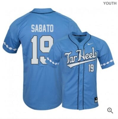Aaron Sabato Jersey North Carolina Tar Heels Baseball NCAA College Blue Elite Alumni #19
