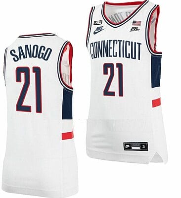Adama Sanogo Jersey UConn Huskies College Basketball Alumni White #21 8 Adama Sanogo Jersey UConn Huskies College Basketball Alumni White #21