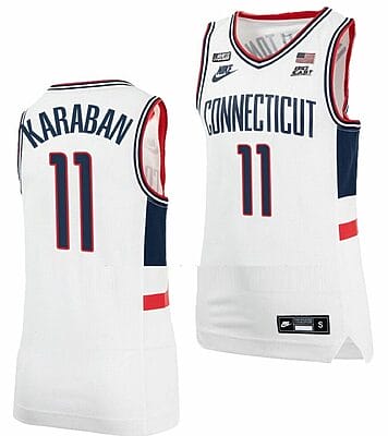 Alex Karaban Jersey UConn Huskies College Basketball Alumni White #11