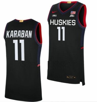 Alex Karaban Jersey UConn Huskies College Basketball Limited Black #11 12 Alex Karaban Jersey UConn Huskies College Basketball Limited Black #11