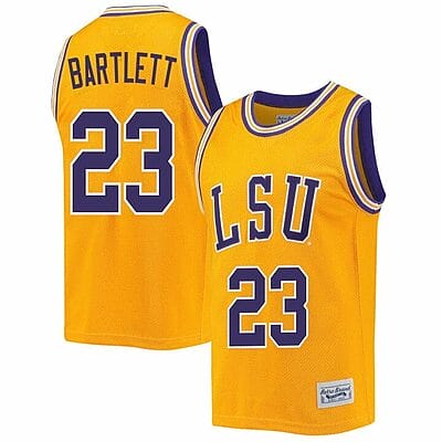Amani Bartlett Jersey LSU Tigers Basketball 2023 NCAA College Retro Gold #23