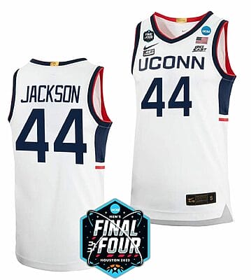 Andre Jackson Jersey UConn Huskies College Basketball 2023 NCAA Final Four White #44