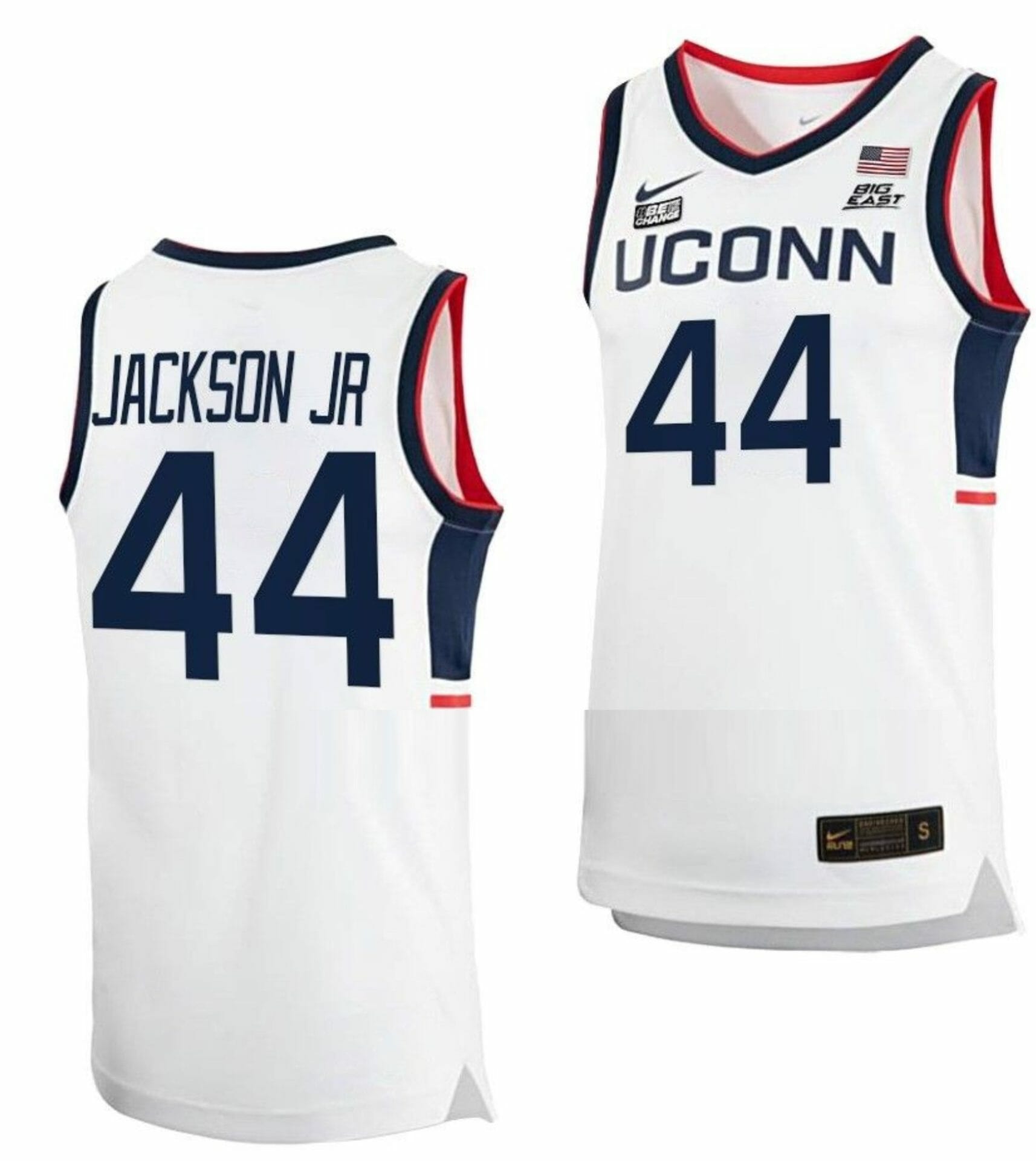 Andre Jackson Jersey UConn Huskies College Basketball White Replica #44 1 Andre Jackson Jersey UConn Huskies College Basketball White Replica #44