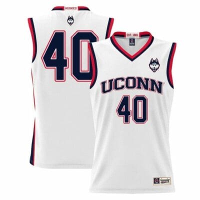 Andre Johnson Jr Jersey UConn Huskies College Basketball White #40 12 Andre Johnson Jr Jersey UConn Huskies College Basketball White #40