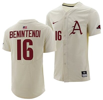 Andrew Benintendi Jersey Arkansas Razorbacks College Baseball Full-Button Natural #16